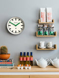 Newgate Luggage analogue wall clock 30cm in grey and green (British brand)