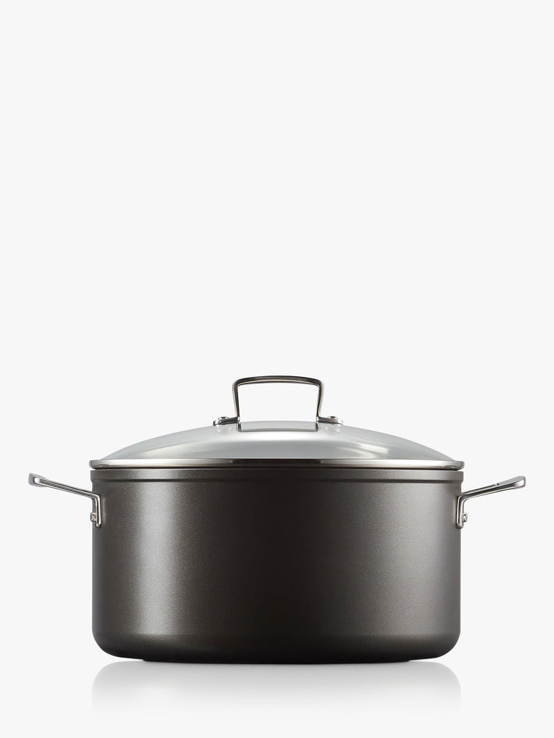 Le Creuset toughened non-stick deep casserole with glass lid 28cm, UK version