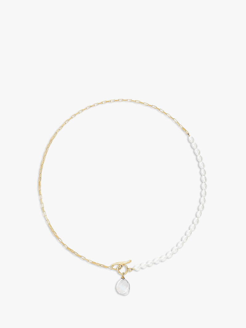 Dower & Hall keshi pearl necklace gold white (British brand)