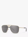 Versace rectangular sunglasses pale gold mirror grey - British product