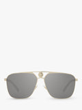 Versace rectangular sunglasses pale gold mirror grey - British product