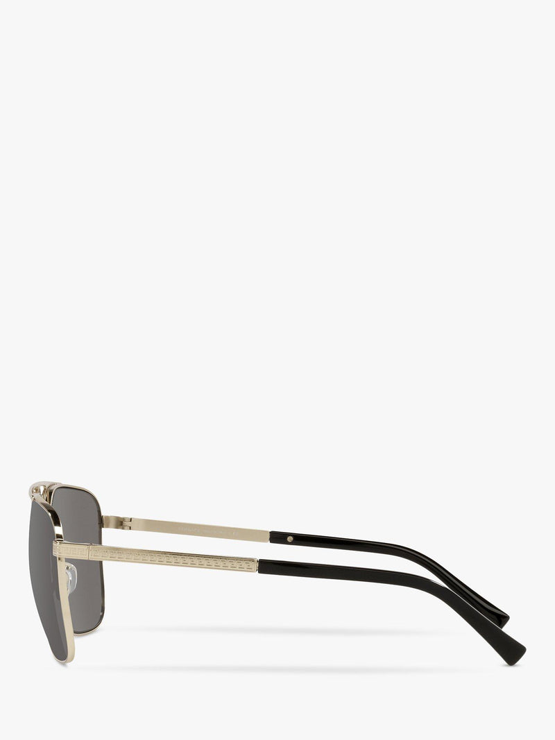 Versace rectangular sunglasses pale gold mirror grey - British product