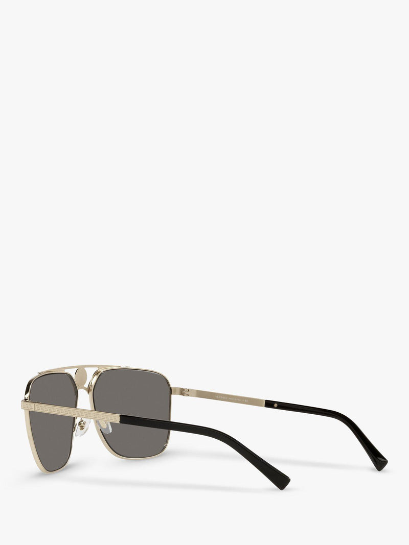 Versace rectangular sunglasses pale gold mirror grey - British product