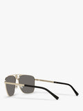 Versace rectangular sunglasses pale gold mirror grey - British product