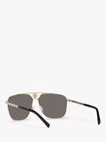 Versace rectangular sunglasses pale gold mirror grey - British product