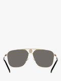 Versace rectangular sunglasses pale gold mirror grey - British product