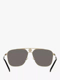 Versace rectangular sunglasses pale gold mirror grey - British product