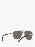 Versace rectangular sunglasses pale gold mirror grey - British product