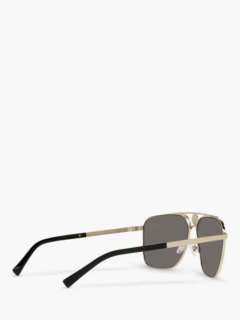 Versace rectangular sunglasses pale gold mirror grey - British product