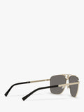 Versace rectangular sunglasses pale gold mirror grey - British product