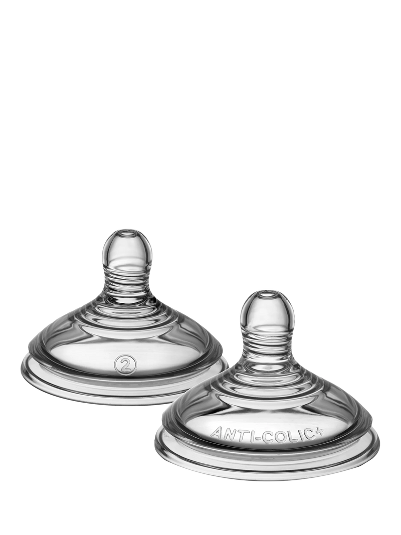 Tommee Tippee medium flow baby bottle teats pack of 2 (British brand)