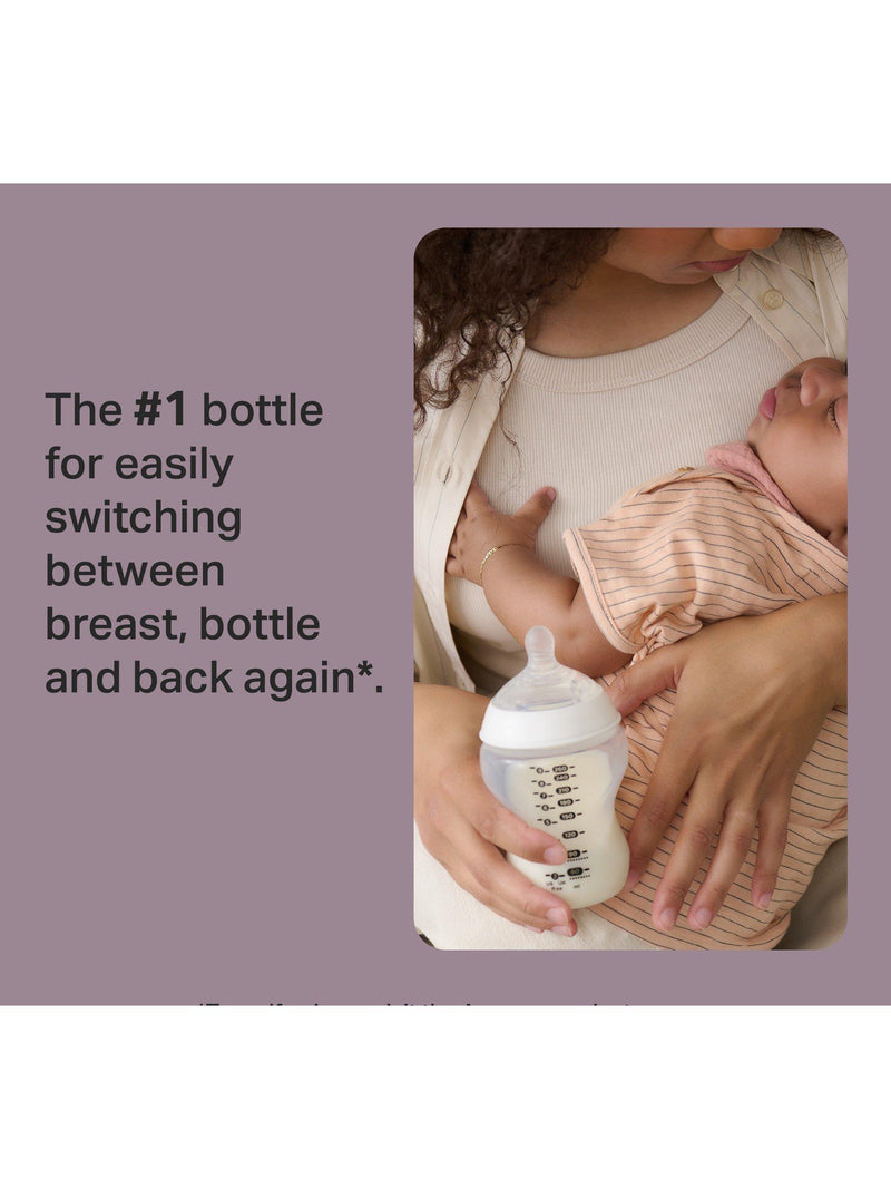 Tommee Tippee baby bottles with anti-colic teats, pack of 3, 150ml (British brand)