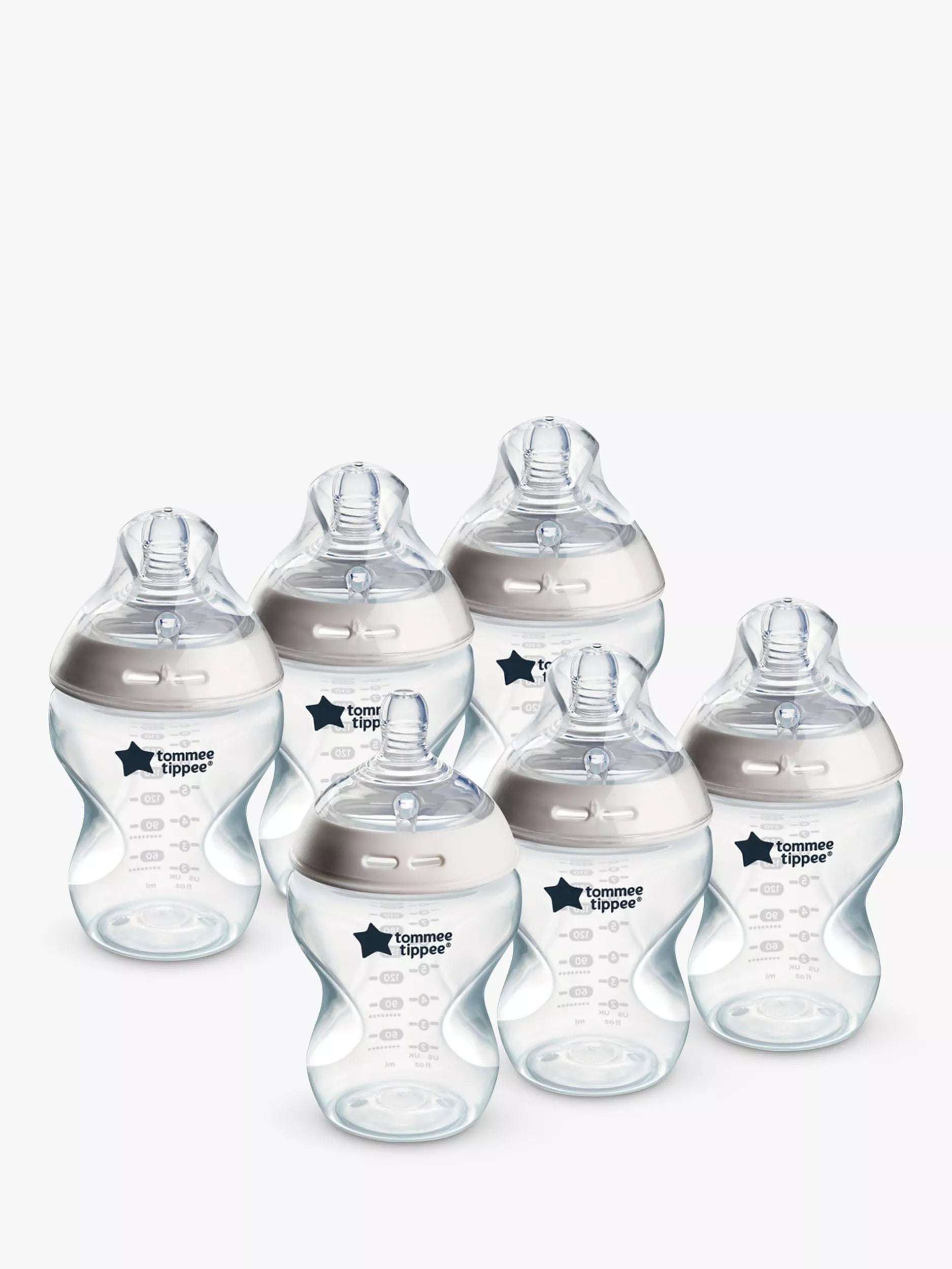 Tommee Tippee Natural Start Anti-Colic Baby Bottle with Slow Flow Teats, Pack of 6, 260ml - McGrocer