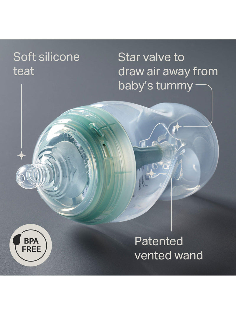 Tommee Tippee Advanced Anti-Colic Baby Bottles with Slow Flow Teats Pack of 3 260ml (British brand)