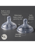 Tommee Tippee medium flow baby bottle teats pack of 2 (British brand)