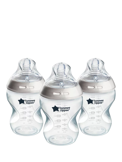 Tommee Tippee Natural Start Anti-Kolik-Babyflasche mit langsam fließenden Saugern, 3er-Packung, 260ml