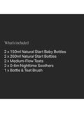 Tommee Tippee Natural Start baby bottle kit Muted with 150ml and 260ml bottles (British brand)