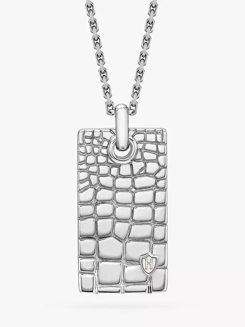 Hoxton London sterling silver dog tag pendant necklace, UK version