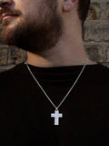 Hoxton London cross pendant necklace crocodile pattern sterling silver (British brand)