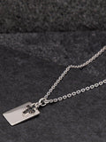 Hoxton London pendant necklace dog tag sapphire cross, UK version
