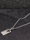 Hoxton London pendant necklace dog tag sapphire cross, UK version