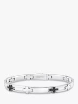 John Lewis Hoxton London Men's Sapphire Set Cross Link Bracelet, Silver/Black- Buy online at McGrocer