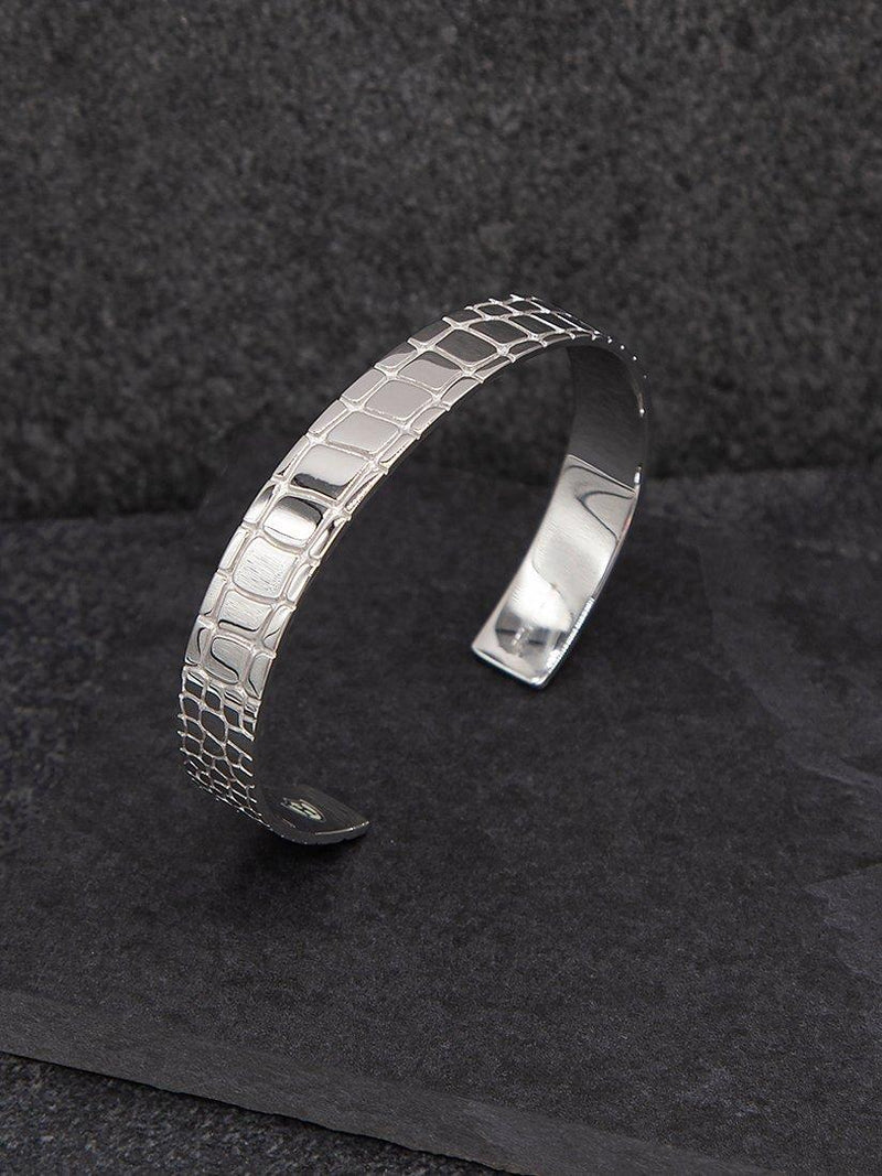 Hoxton London sterling silver crocodile cuff bangle (British brand)