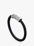 Hoxton London men's woven silver and leather bracelet (British brand)