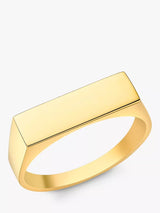 John Lewis IBB Personalised 9ct Gold Unisex Rectangular Signet Ring- Buy online at McGrocer