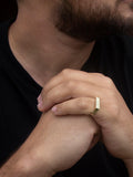 IBB rectangular signet ring 9ct gold personalised (British brand)