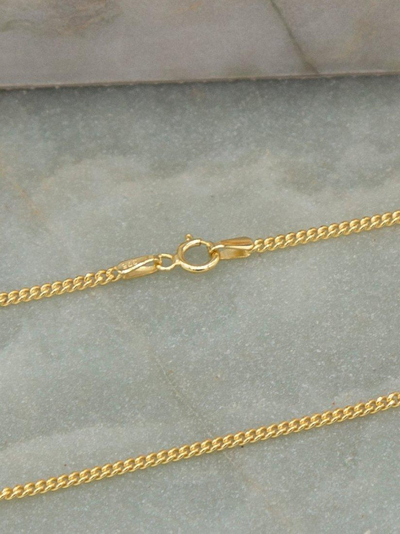 IBB 9ct gold diamond cut curb chain 51cm (British brand)