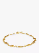 John Lewis IBB 18ct Yellow Gold Filigree Oval Chain Bracelet 18cm- Buy online at McGrocer