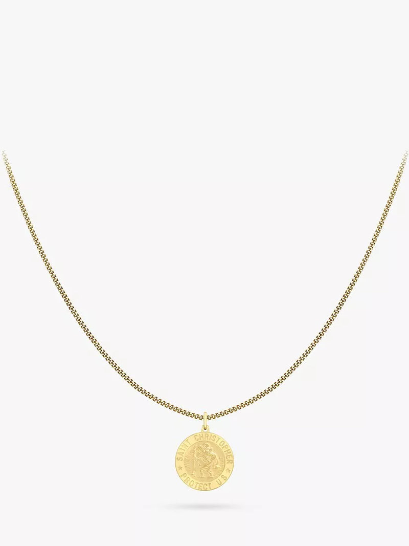 IBB 9ct gold St Christopher pendant necklace 51cm chain (British brand)