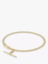 John Lewis IBB 9ct Gold Hollow T-Bar Curb Chain Bracelet- Buy online at McGrocer