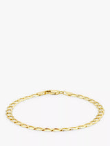 John Lewis IBB 9ct Gold Diamond Cut Flat Curb Chain Bracelet 20cm- Buy online at McGrocer