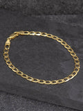 IBB 9ct gold diamond cut curb chain bracelet (British brand)
