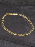 IBB 9ct gold diamond cut curb chain bracelet (British brand)