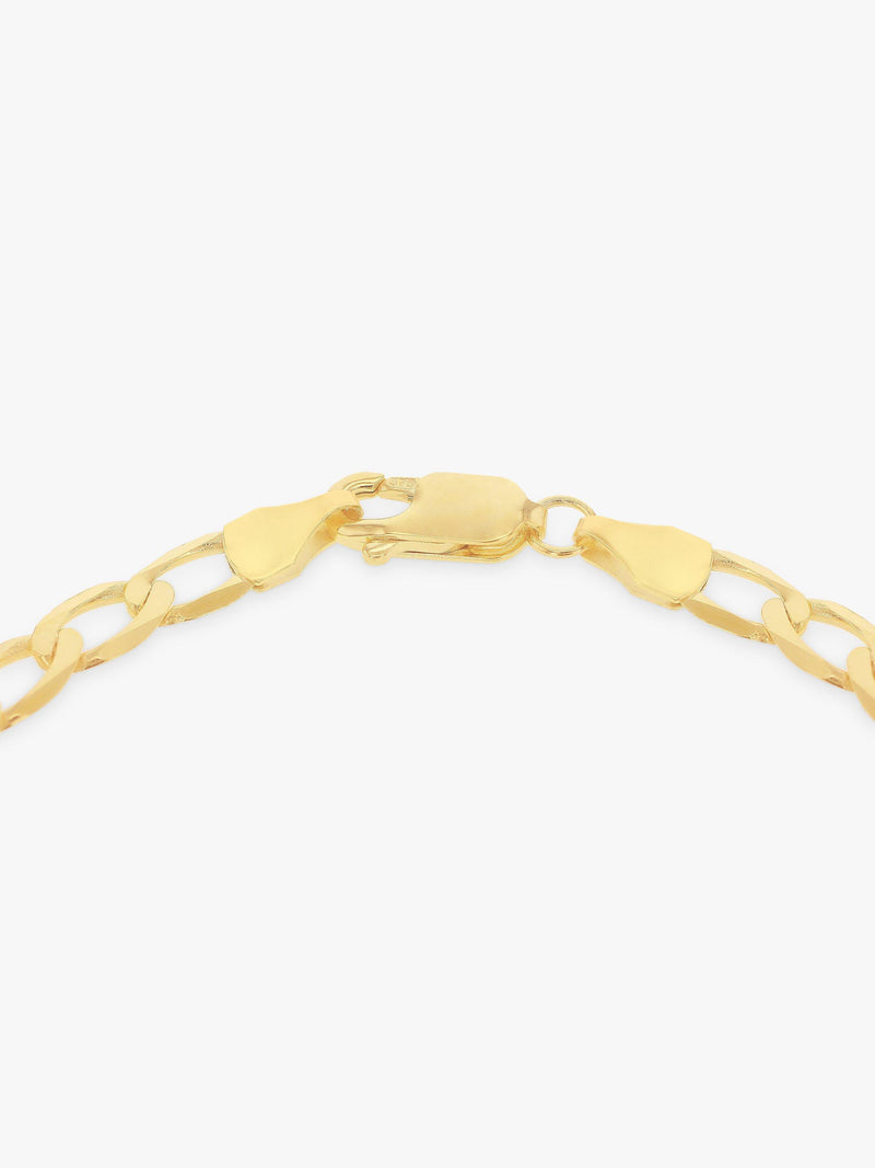 IBB 9ct gold diamond cut curb chain bracelet (British brand)