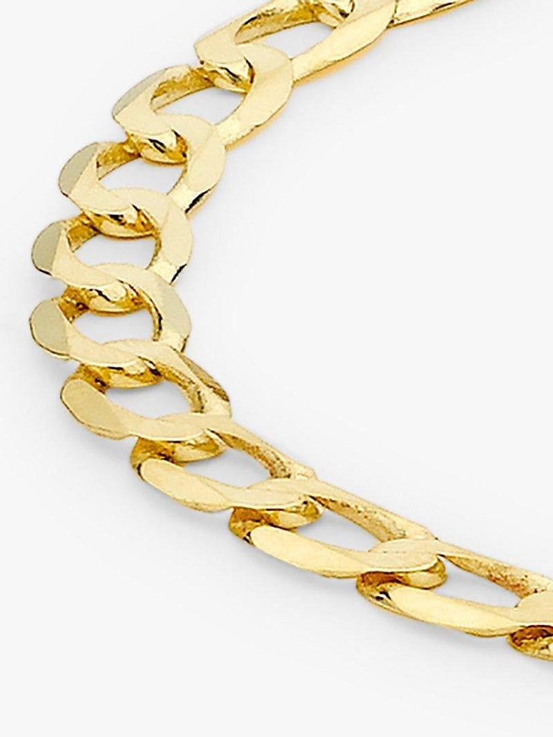 IBB 9ct gold diamond cut curb chain bracelet (British brand)
