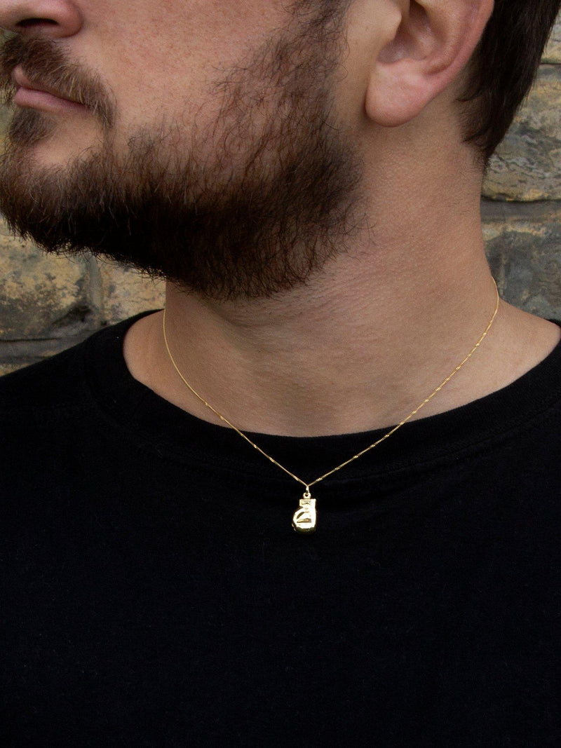 IBB 9ct gold boxing glove pendant necklace, imported from the UK