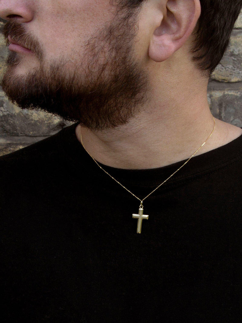 IBB gold cross pendant necklace 9ct, imported from the UK