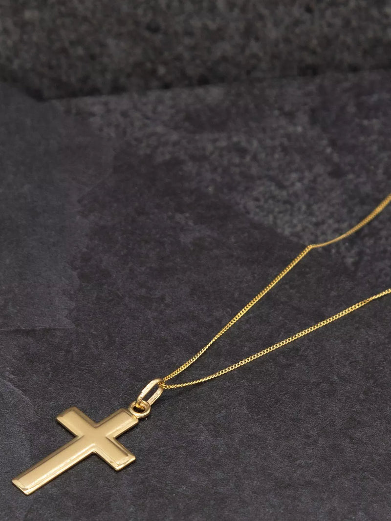 IBB gold cross pendant necklace 9ct, imported from the UK