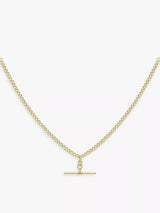 John Lewis IBB 9ct Gold T-Bar Hollow Curb Chain Necklace 46cm- Buy online at McGrocer