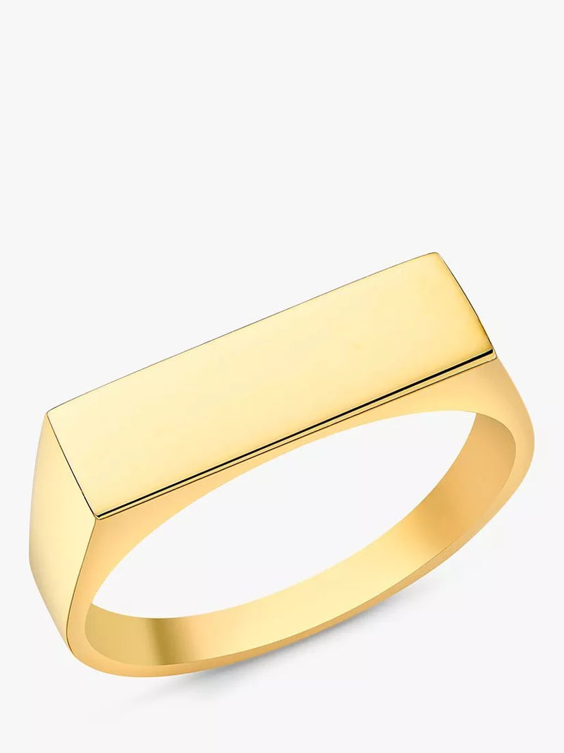 IBB Personalised 9ct Gold Unisex Rectangular Signet Ring
