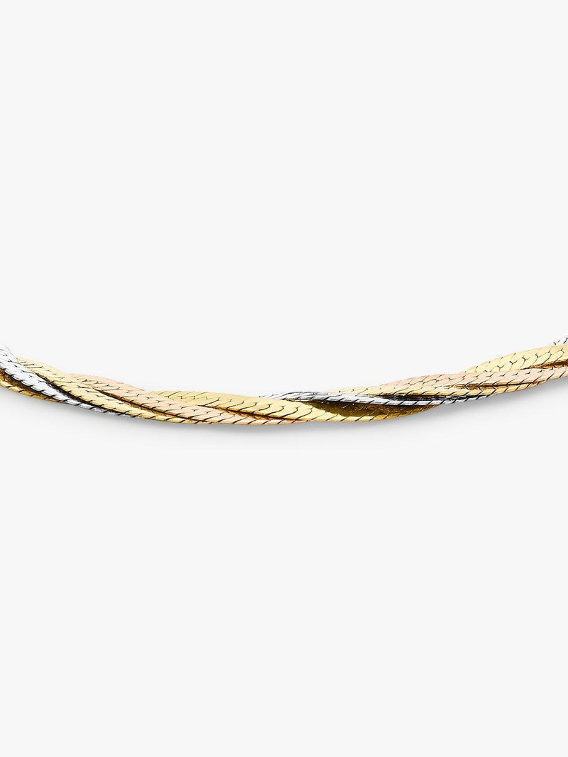 IBB 18ct tri-colour herringbone bracelet 19cm - British product