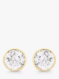 IBB 18ct gold cubic zirconia stud earrings, imported from the UK