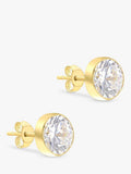 IBB 18ct gold cubic zirconia stud earrings, imported from the UK