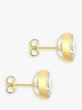 IBB 18ct gold cubic zirconia stud earrings, imported from the UK