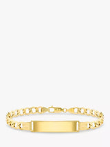 John Lewis IBB Men's 9ct Gold ID Tag Curb Chain Bracelet- Buy online at McGrocer