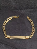 IBB 9ct gold ID tag curb chain bracelet (British brand)